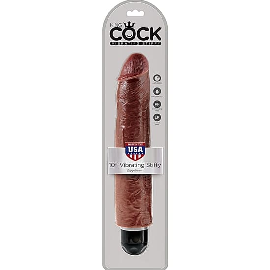 KING COCK 25,4CM VIBRADOR STIFFY MARRÓN - Imagen 3