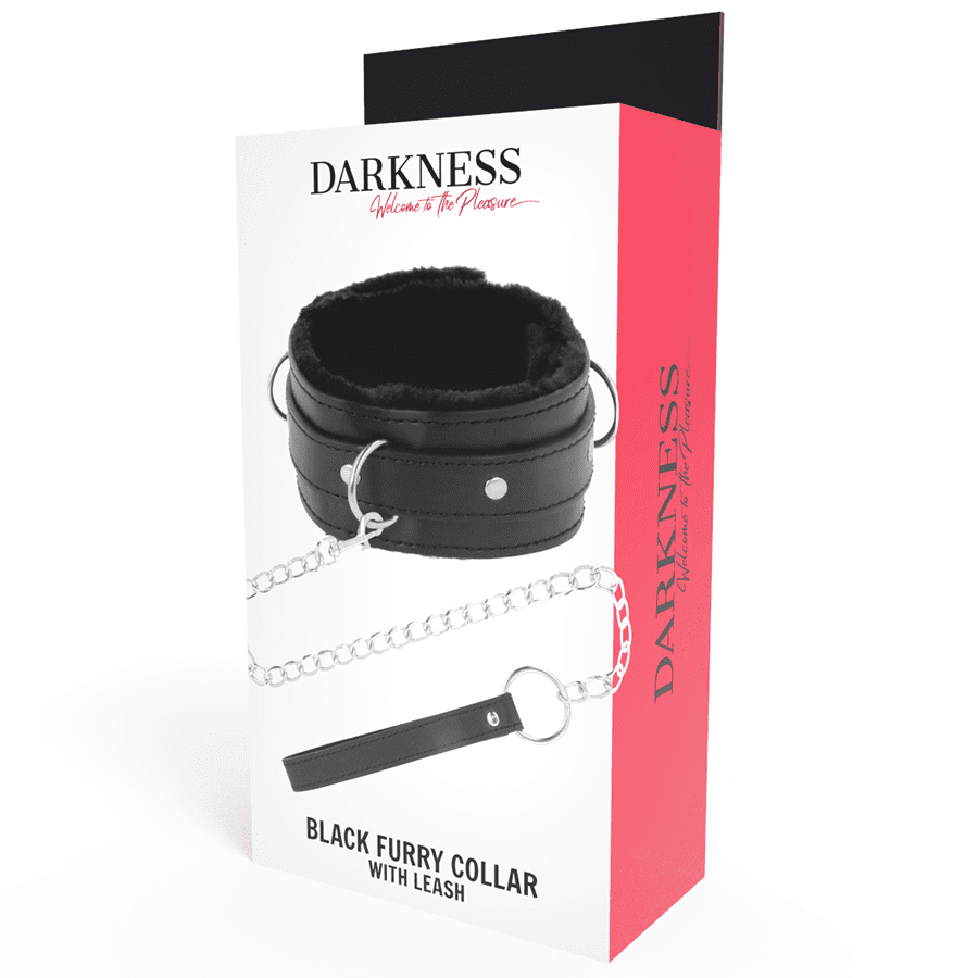 DARKNESS COLLAR DE POSTURA CON CADENA LEATHER