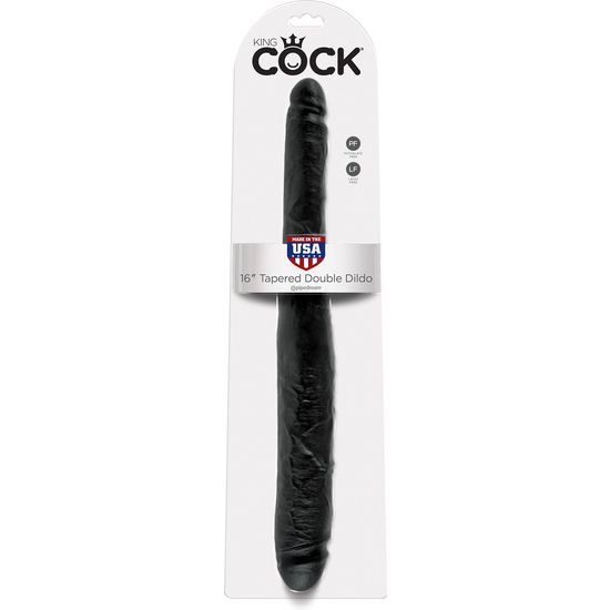 KING COCK DOBLE PENE REALISTICO CONICO NEGRO