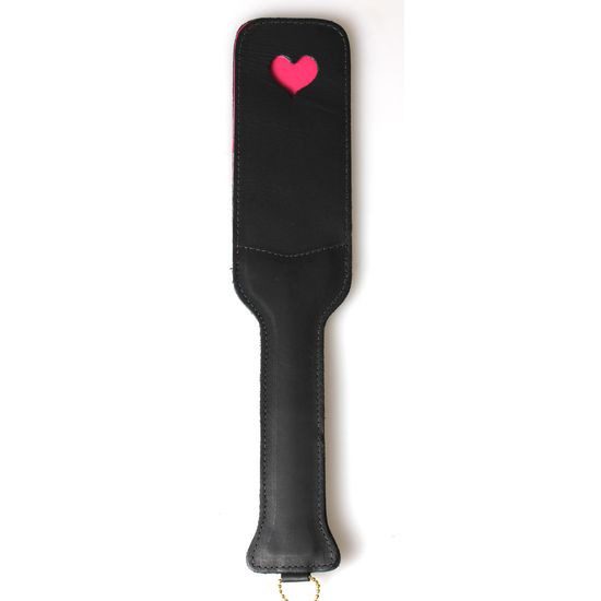 FUSTA 100% CUERO CORAZON FUCSIA