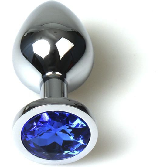 PLUG ANAL METAL MEDIANO AZUL CON BOLSA