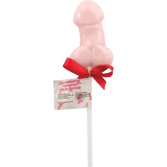 PIRULETA CON FORMA DE PENE DE FRESA DISPLAY 24 PCS
