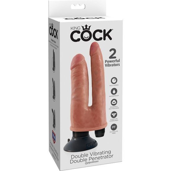 KING COCK PENE DOBLE CON VIBRADOR