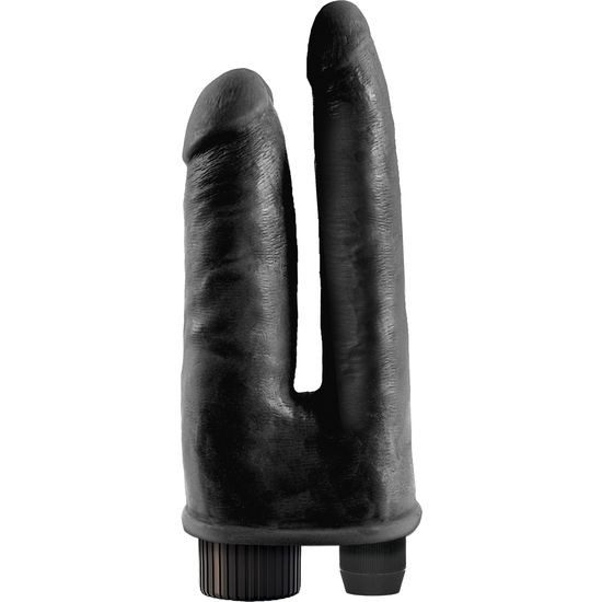 KING COCK PENE DOBLE CON VIBRADOR NEGRO