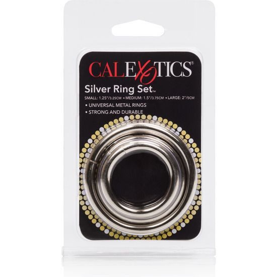 ANILLO PARA EL PENE PLATA SET DE 3 PIEZAS