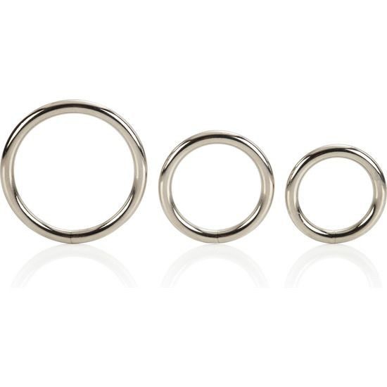 ANILLO PARA EL PENE PLATA SET DE 3 PIEZAS
