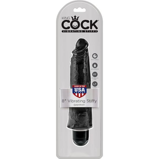 KING COCK 20 CM VIBRADOR STIFFY NEGRO