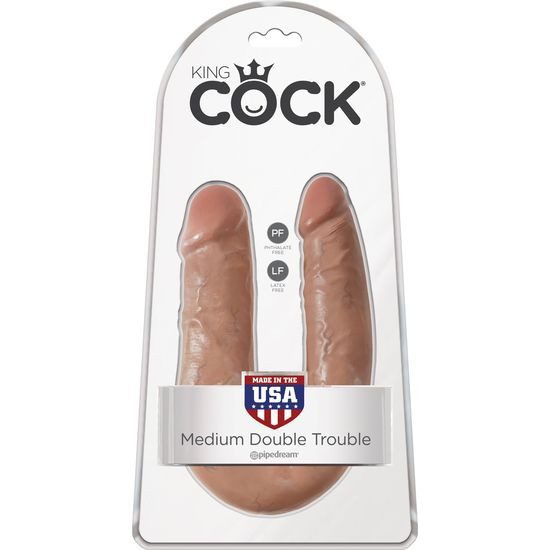 KING COCK PENE DOBLE U 35CM MULATO