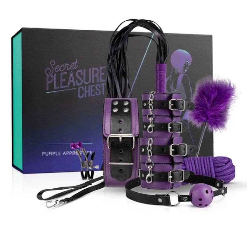 KIT BDSM SECRET PLEASURE CHEST MORADO-NEGRO