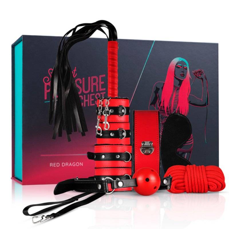 KIT BDSM SECRET PLEASURE CHEST ROJO-NEGRO