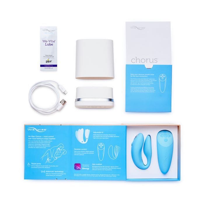 WE VIBE CHORUS VIBRADOR PAREJAS CON CONTROL SQUEEZE CELESTE - Imagen 6