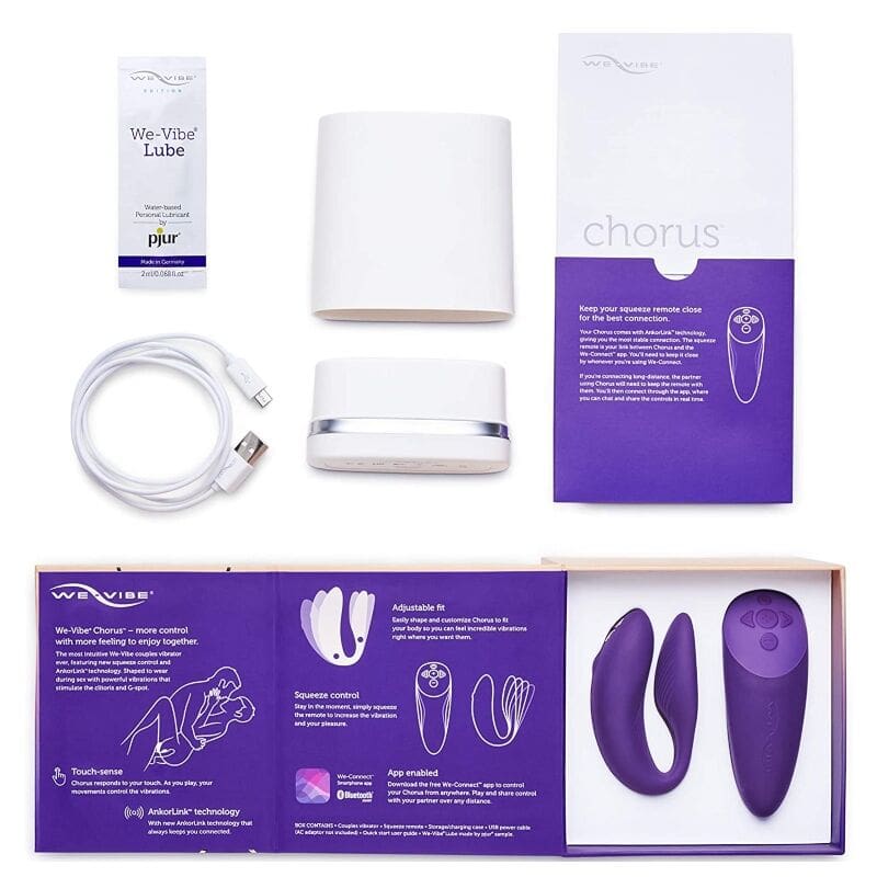 WE VIBE CHORUS VIBRADOR PAREJAS CON CONTROL SQUEEZE LILA - Imagen 7