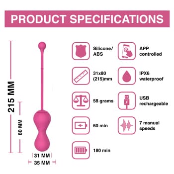 MAGIC MOTION SMART KEGEL MASTER BALLS PINK - Imagen 5