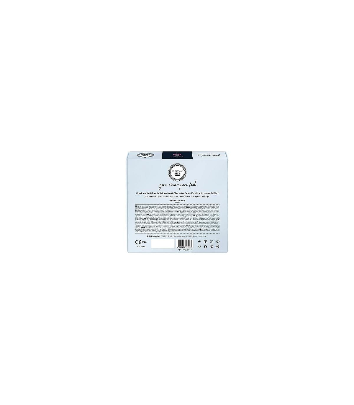 PRESERVATIVOS MISTER SIZE PURE FEEL EXTRA FINO 64 MM 36 UDS - Imagen 3
