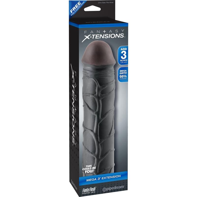 FANTASY X-TENSIONS FANTASY X-TENSIONS MEGA 7,6 CM EXTENSIÓN DE PENE - COLOR NEGRO