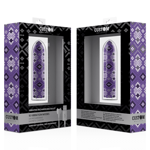 CUSTOM BULLETS BALA RECARGABLE SNAKE LILA 10 INTENSIDADES - Imagen 5