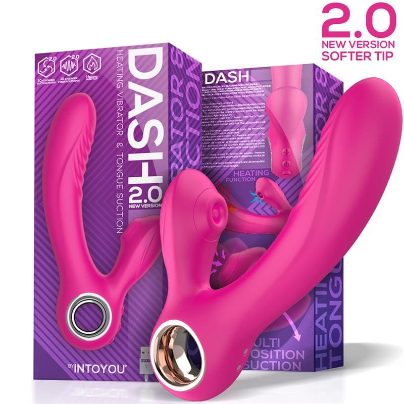 INTOYOU DASH 2.0 SOFTER TIP VIBRADOR, SUCCIONADOR CON LENGUA ESTIMULADORA Y FUNCION CALOR SILICONA USB