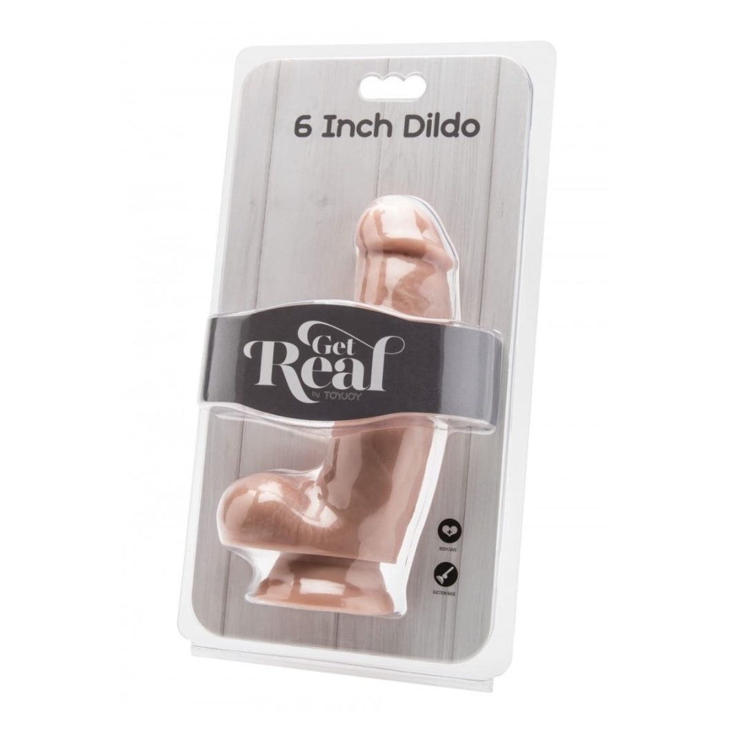 PENE REALÍSTICO C/ TESTÍCULOS Y VENTOSA 15 CM