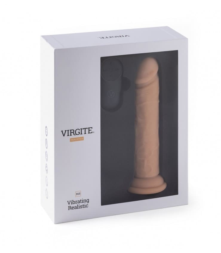 VIBRADOR REALÍSTICO "R15" FLESH 16,5CM C/ CONTROL REMOTO