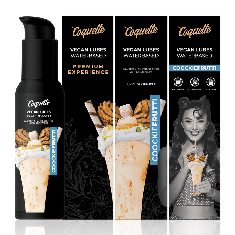 lubricante de batidos de galletas y frutas tropicales vegano