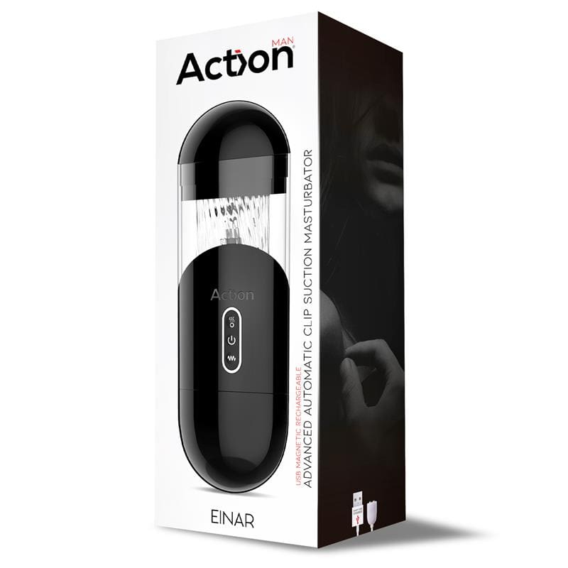 ACTION EINAR MASTURBADOR AVANZADO AUTOMÁTICO CON SUCCIÓN Y VIBRACIÓN USB MAGNÉTICO