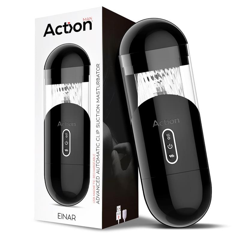 ACTION EINAR MASTURBADOR AVANZADO AUTOMÁTICO CON SUCCIÓN Y VIBRACIÓN USB MAGNÉTICO