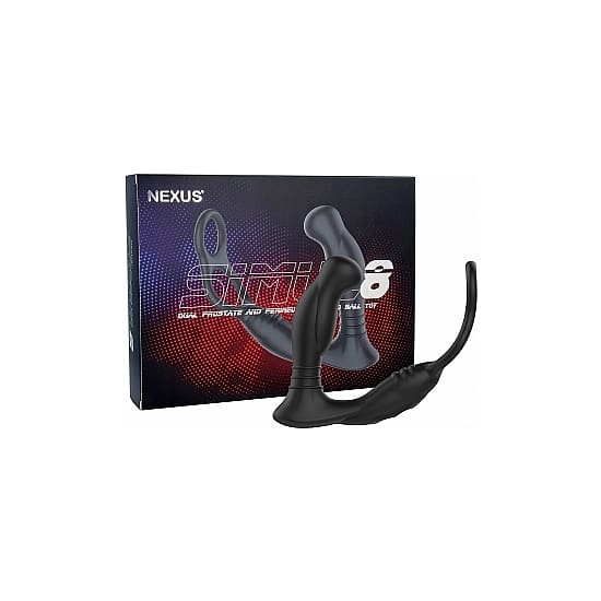 SIMUL8 MASAJEADOR ANAL MOTOR DUAL NEGRO
