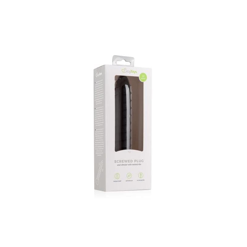 EASYTOYS PLUG ANAL ESTILO TORNILLO CON VIBRACIÓN GRANDE