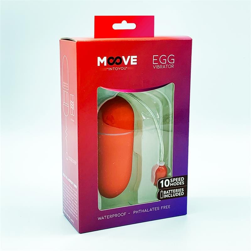 MOOVE HUEVO VIBRADOR 10 FUNCIONES ROJO