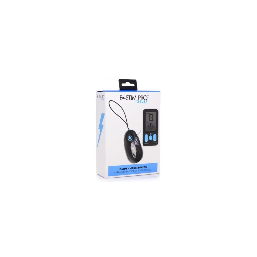 HUEVO VIBRADOR Y E-STIM USB CON MANDO NEGRO
