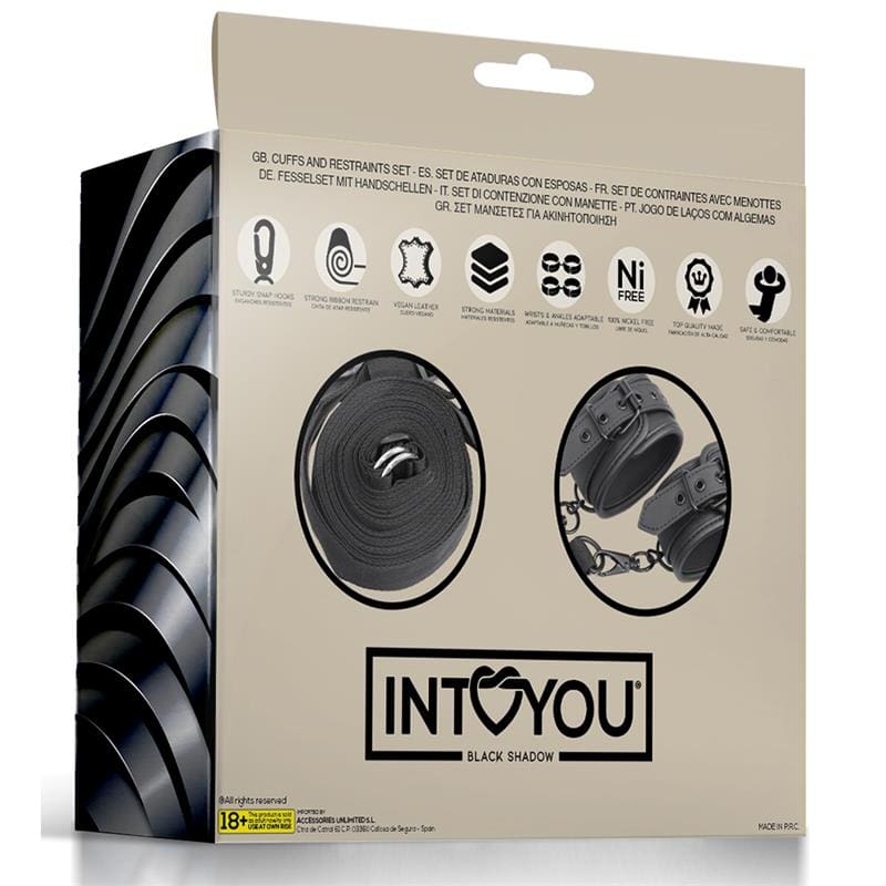 Adéntrate en el mundo de la sumisión con la línea Intoyou Black Shadow, una línea para aquellos más valientes y apasionados del BDSM. A cualquier amante del BDSM le encantan unas buenas restricciones para utilizar en la cama y en Black Fetish Shadow siempre tendrás lo que necesites.