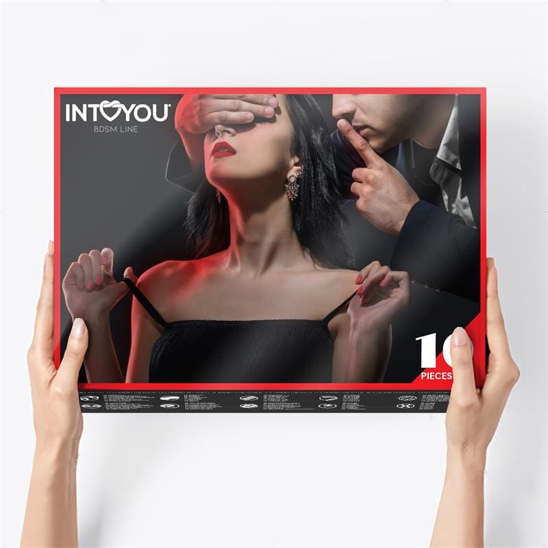 INTOYOU BDSM LINE SET DE BONDAGE 10 PIEZAS ROJO