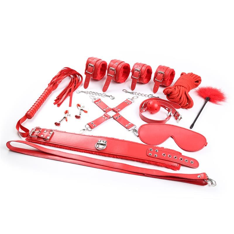 INTOYOU BDSM LINE SET DE BONDAGE 10 PIEZAS ROJO - Imagen 13