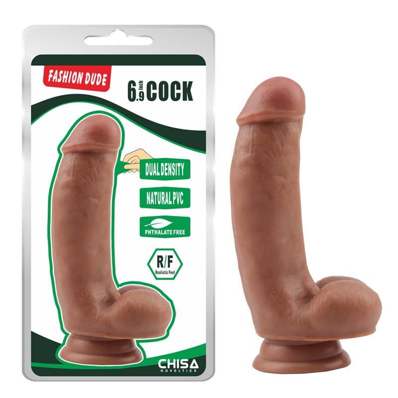 CHISA DILDO DUAL DENSITY FASHION DUDE 6.9" BRONCEADO