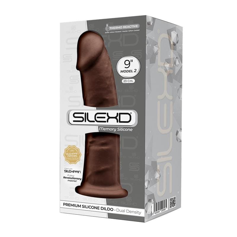 SILEXD DILDO DUAL DENSITY MOD. 2 - 9" MARRÓN
