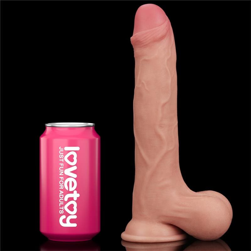 LOVETOY DILDO SLIDING DUAL LAYER 9.5" NATURAL