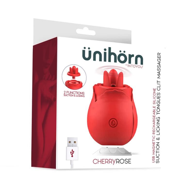 ÜNIHÖRN CHERRYROSE SUCCIONADOR 2 EN 1 CON LENGUAS ESTIMULADORAS BASE MAGNÉTICA USB