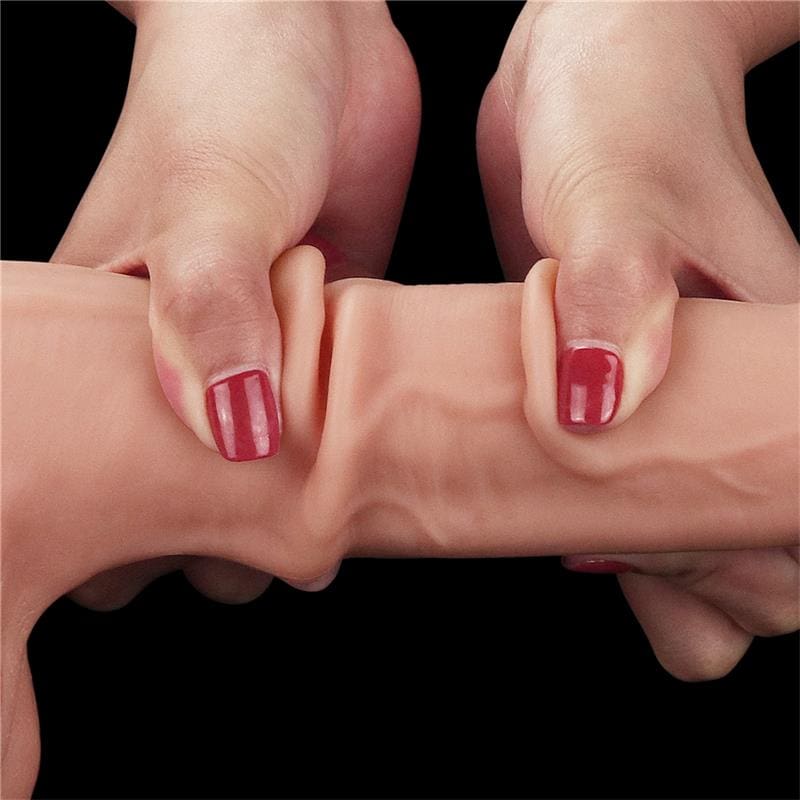 LOVETOY DILDO SLIDING DUAL LAYER 9.5" NATURAL