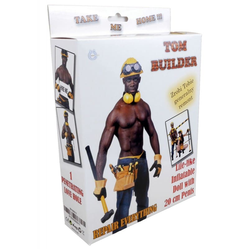 MUÑECO NEGRO TOM EL CONSTRUCTOR - CARA IMPRESA - PENE 20CM