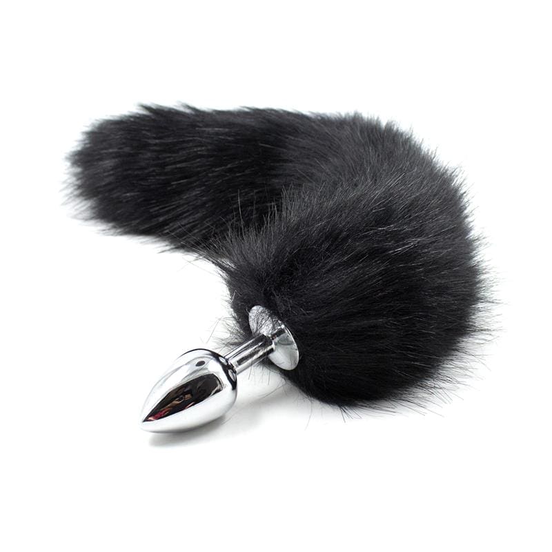 LATETOBED BDSM LINE PLUG ANAL DE METAL CON COLA DE ZORRO SEDOSO 40 CM NEGRO