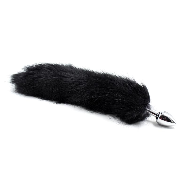 LATETOBED BDSM LINE PLUG ANAL DE METAL CON COLA DE ZORRO SEDOSO 40 CM NEGRO