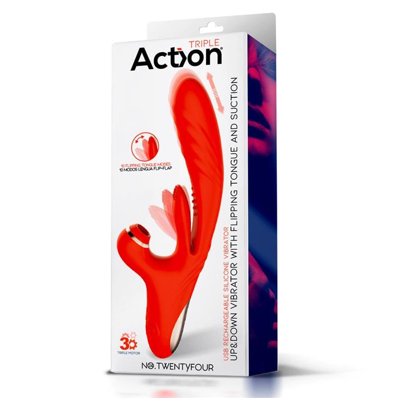 ACTION NO. TWENTYFOUR VIBRADOR UP AND DOWN, LENGUA FLIP-FLAP Y SUCCIÓN