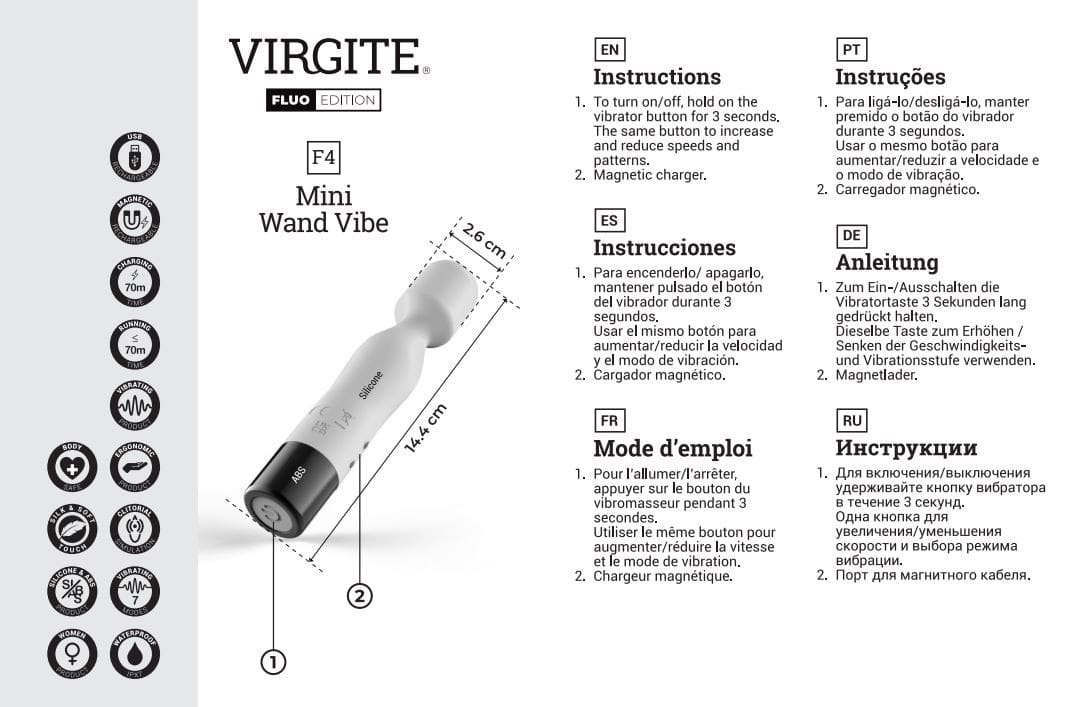 VIBRADOR F4 FLUO SILICONA RECARGABLE