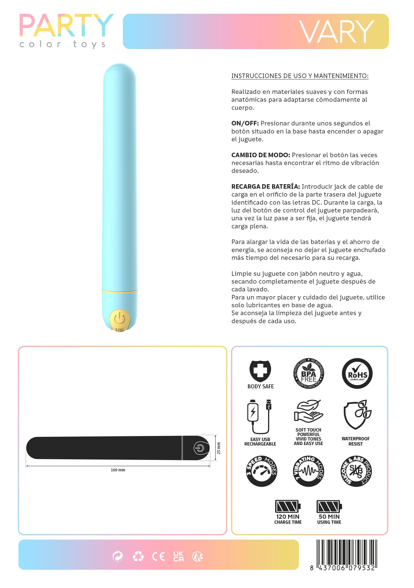 VIBRADOR VARY AZUL USB
