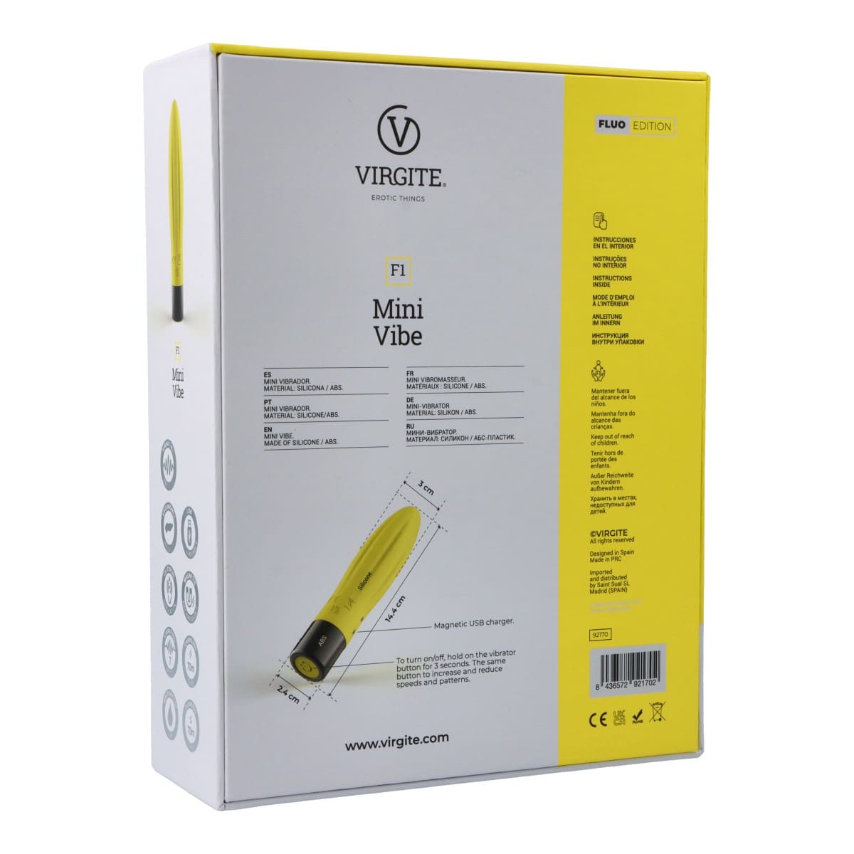 VIBRADOR F1 FLUO SILICONA RECARGABLE
