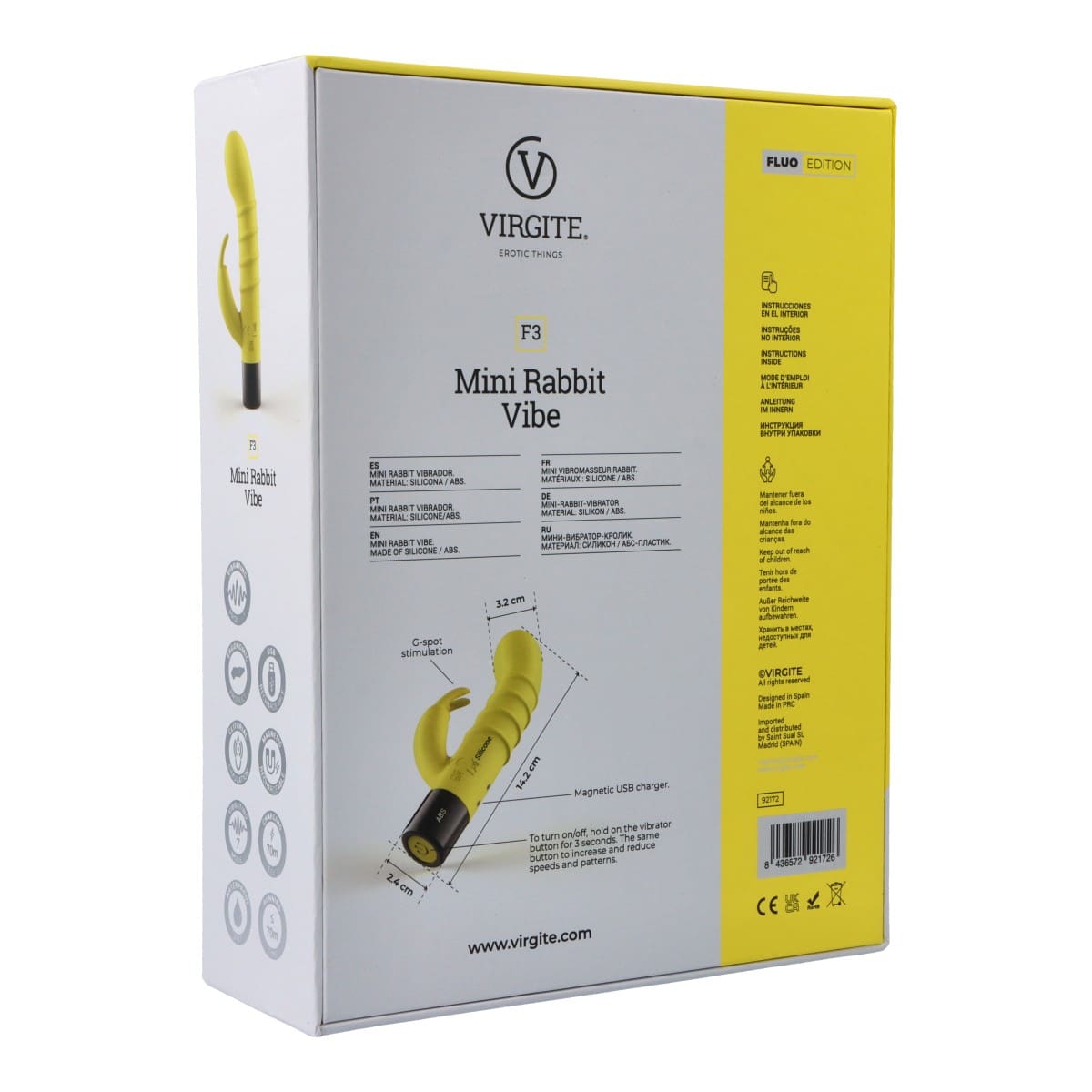 VIBRADOR F3 FLUO SILICONA RECARGABLE