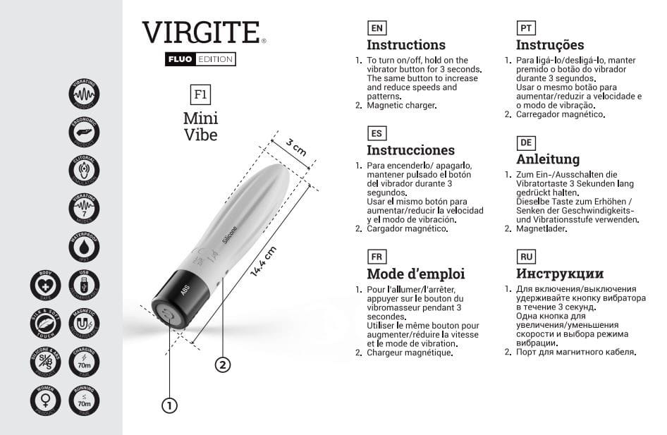 VIBRADOR F1 FLUO SILICONA RECARGABLE