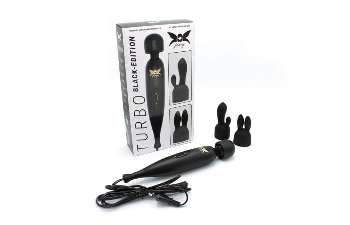 MASAJEADOR WAND PIXEY TURBO NEGRO +2 ACCESORIOS