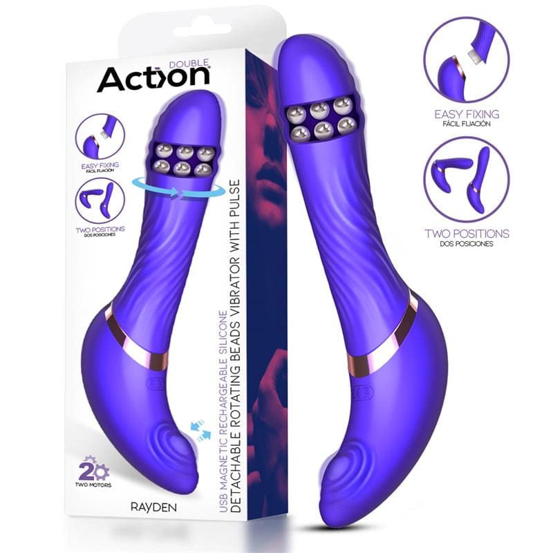 ACTION RAYDEN VIBRADOR CON PULSACIÓN Y BOLAS INTERNAS DESMONTABLE DOS POSICIONES