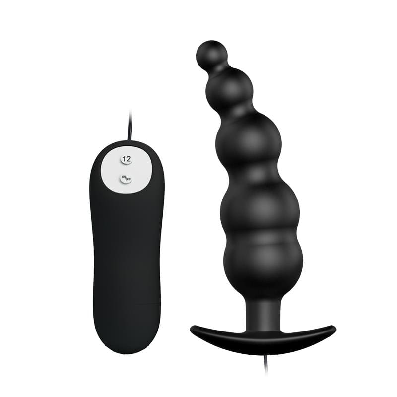 PRETTYLOVE VIBRADOR ANAL BURBUJAS NEGRO CON CONTROL REMO CL70